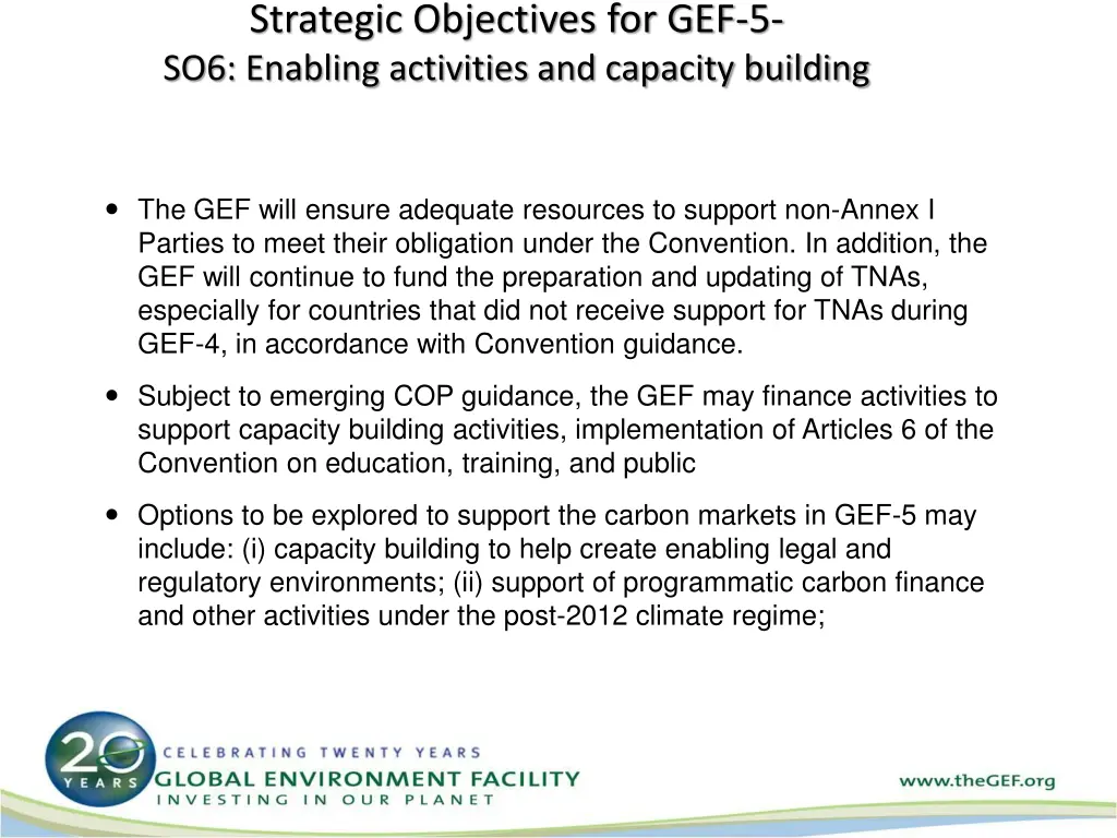 strategic objectives for gef 5 so6 enabling