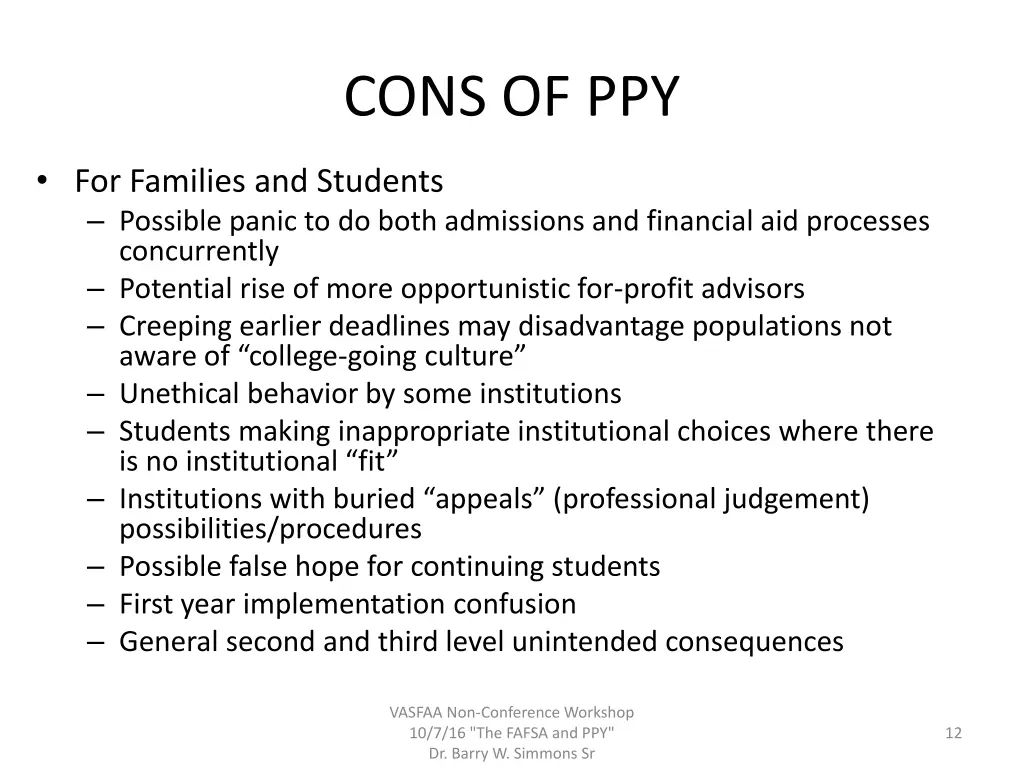 cons of ppy