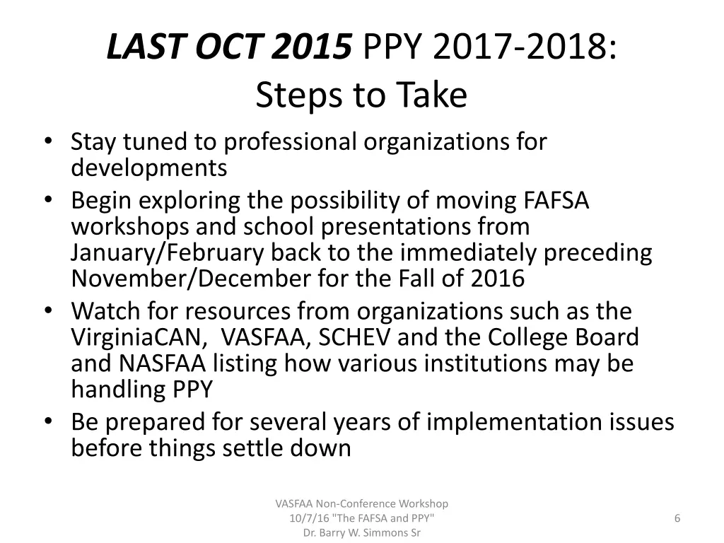 last oct 2015 ppy 2017 2018 steps to take stay