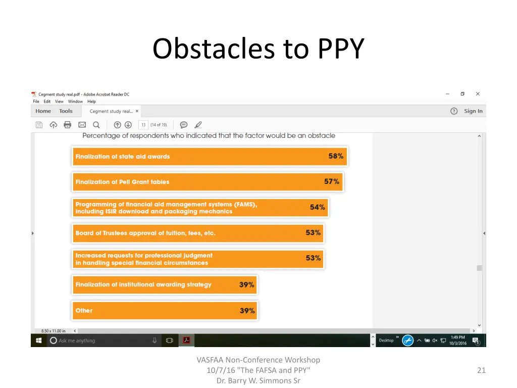 obstacles to ppy