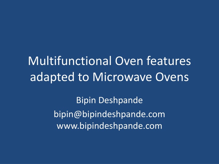 multifunctional oven features adapted