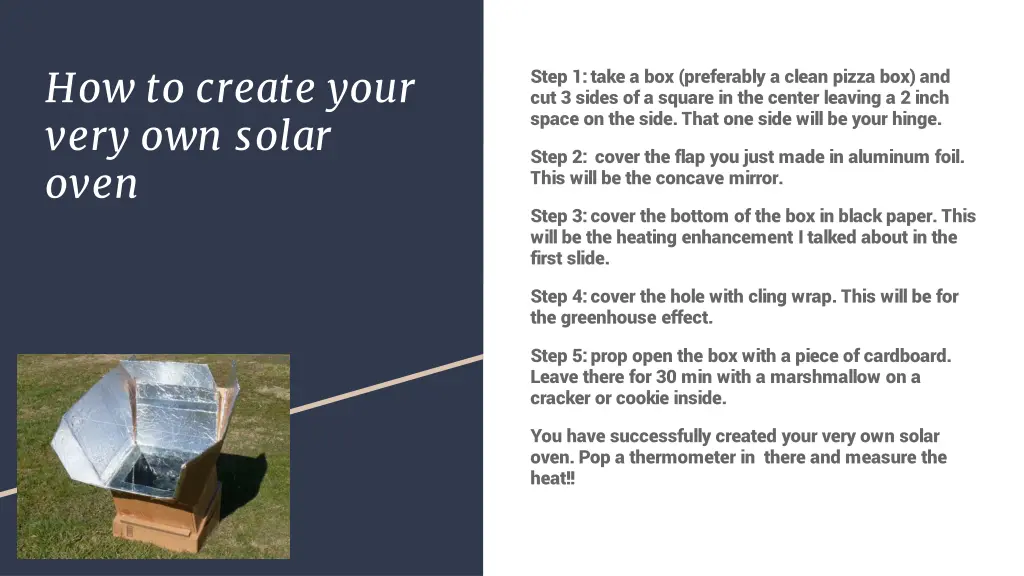 how to create your very own solar oven