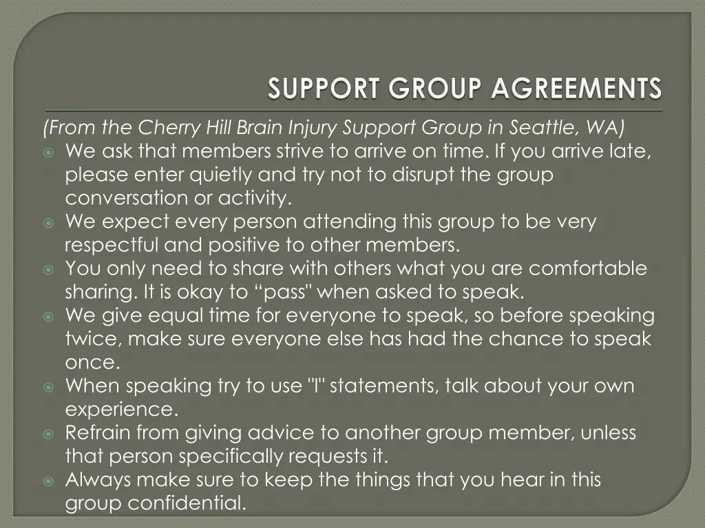 from the cherry hill brain injury support group