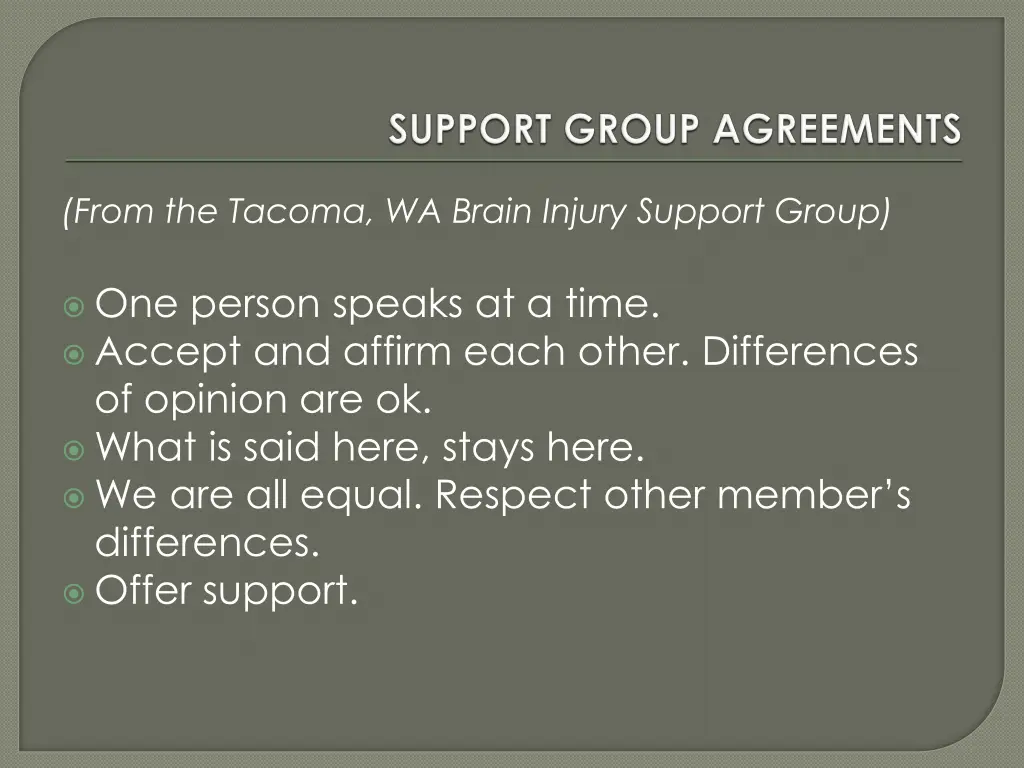 from the tacoma wa brain injury support group