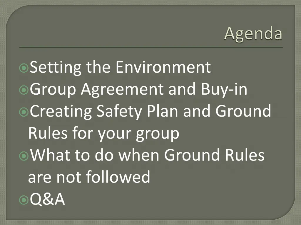 setting the environment group agreement