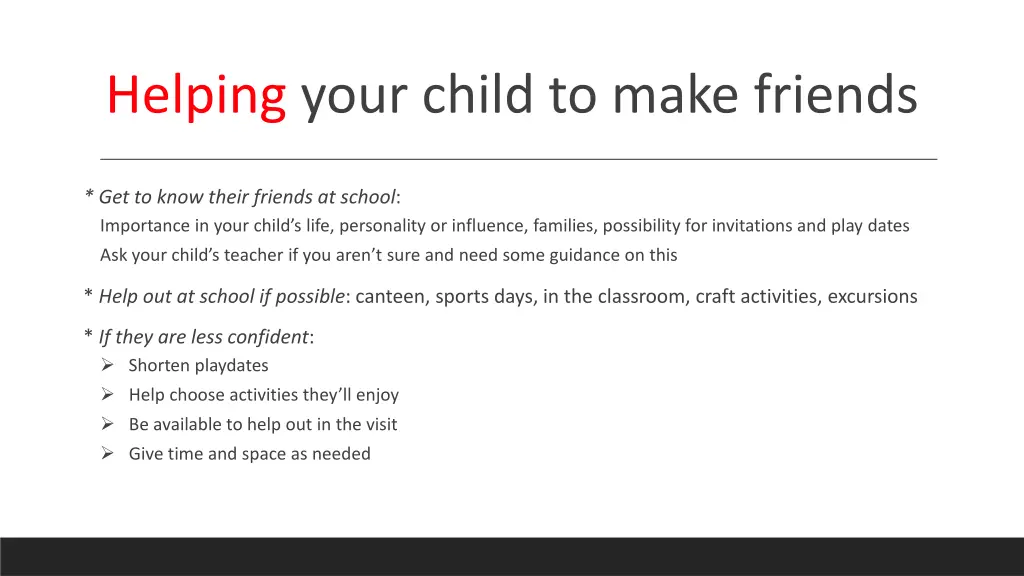 helping your child to make friends