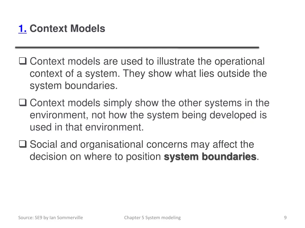 1 context models