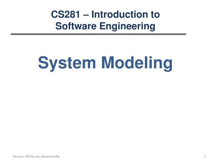 cs281 introduction to software engineering