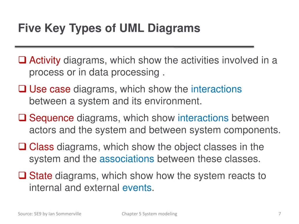 five key types of uml diagrams