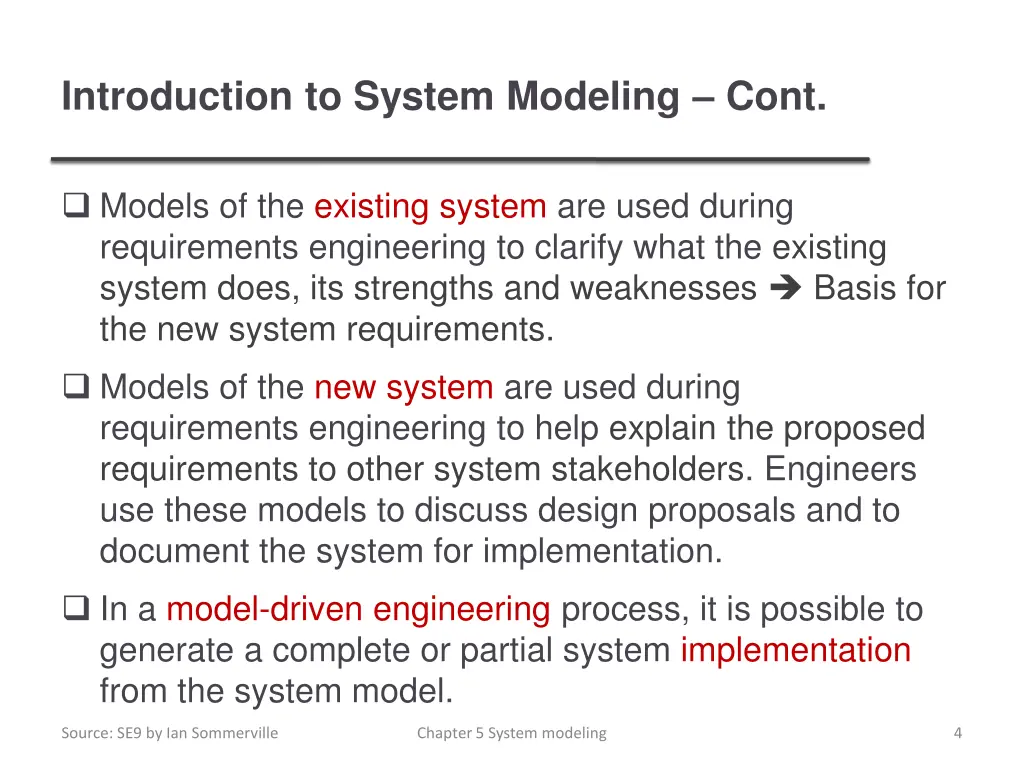 introduction to system modeling cont