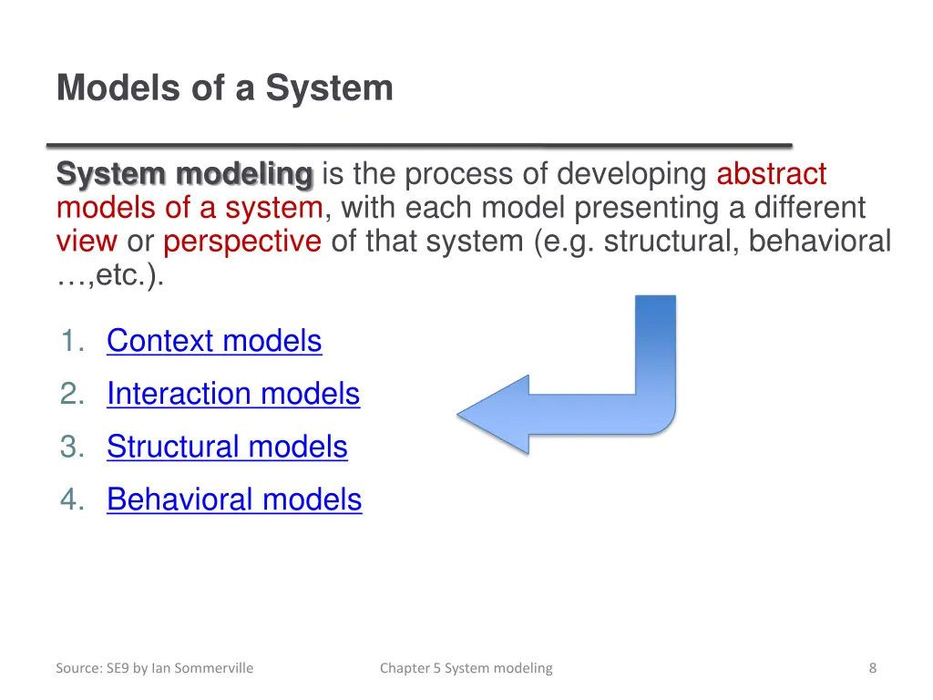 models of a system