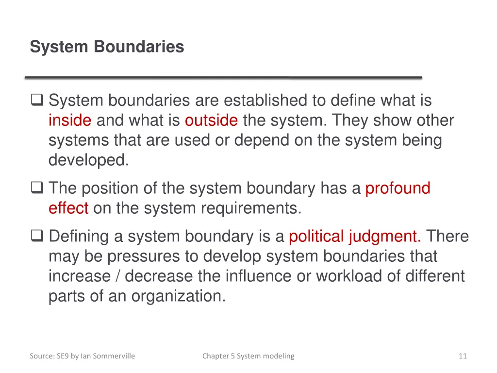 system boundaries