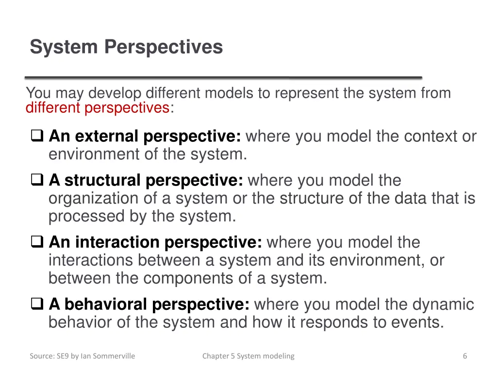 system perspectives