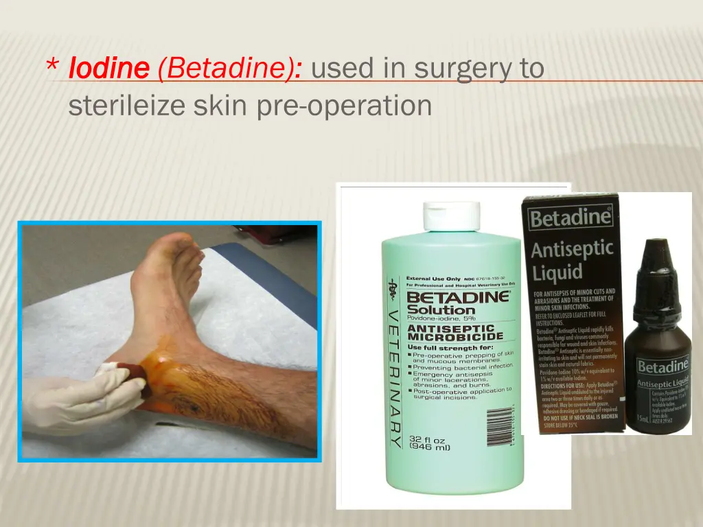 iodine iodine betadine used in surgery