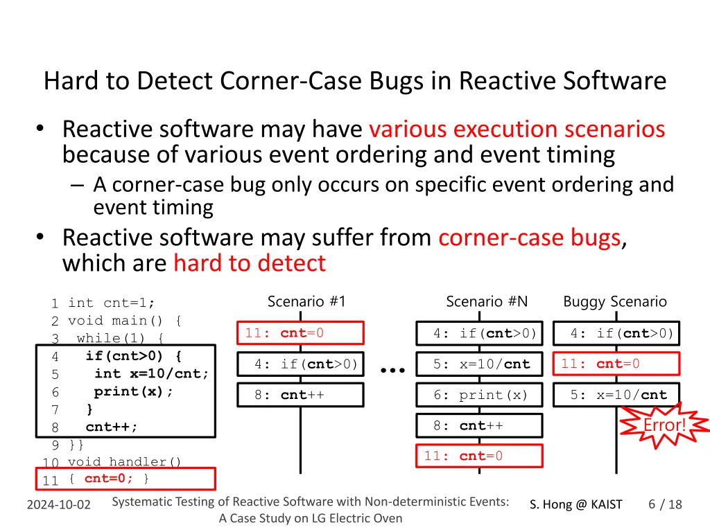 hard to detect corner case bugs in reactive