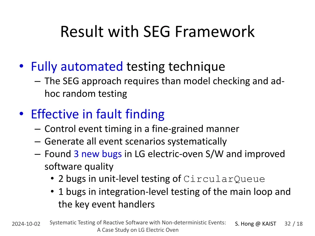 result with seg framework