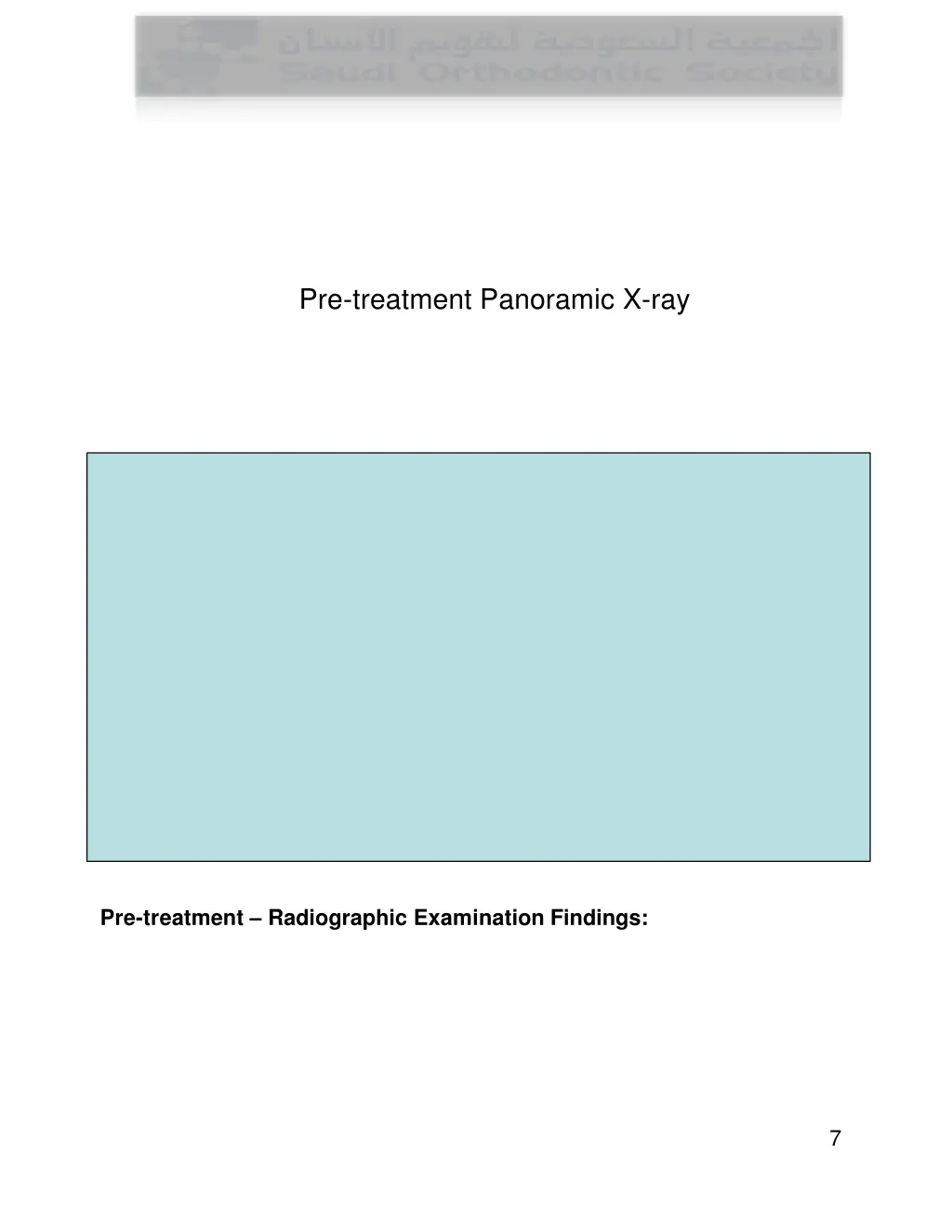 pre treatment panoramic x ray