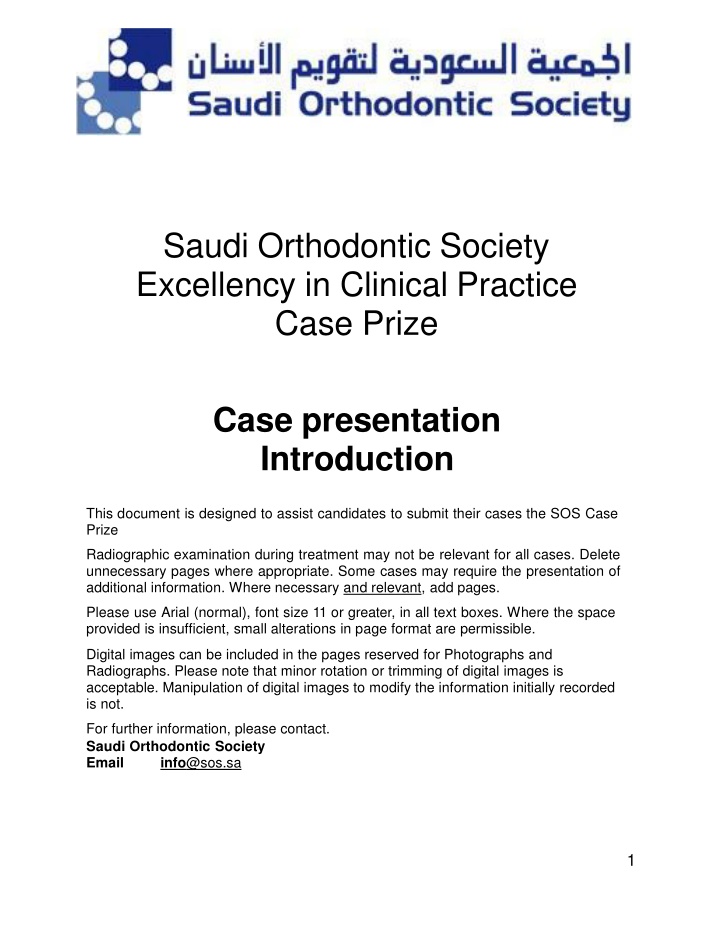 saudi orthodontic society excellency in clinical