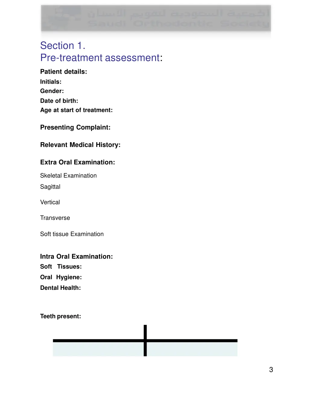 section 1 pre treatment assessment