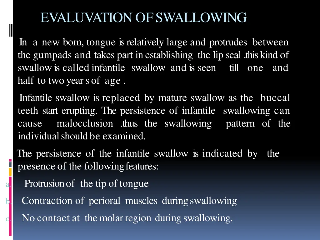 evaluvation ofswallowing