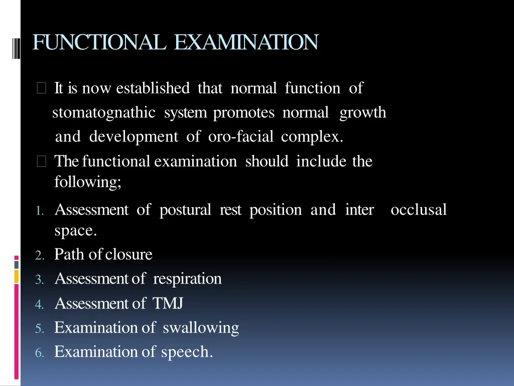 functional examination