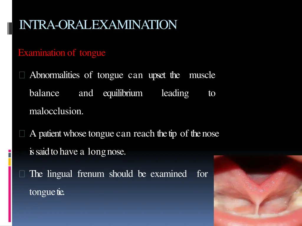 intra oralexamination