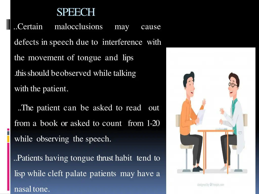 speech malocclusions