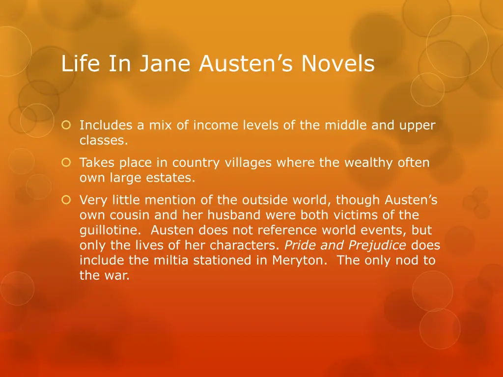 life in jane austen s novels