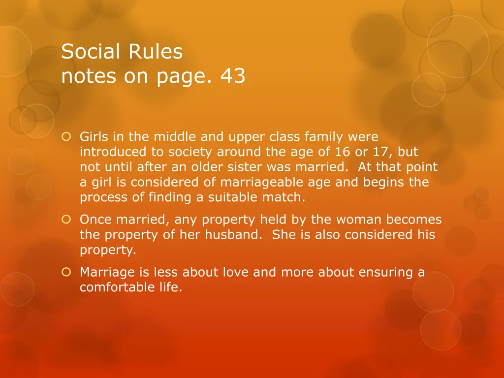 social rules notes on page 43