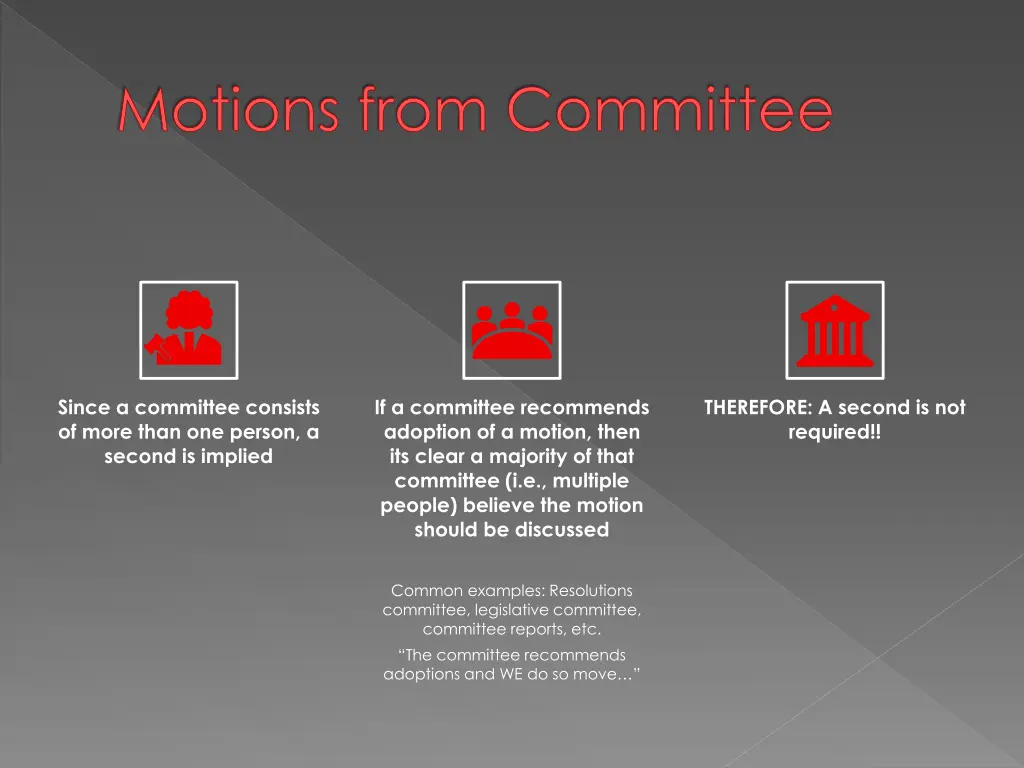 motions from committee