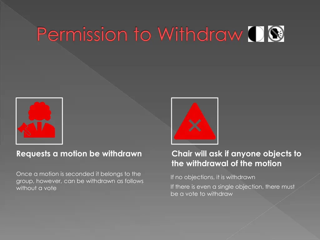 permission to withdraw