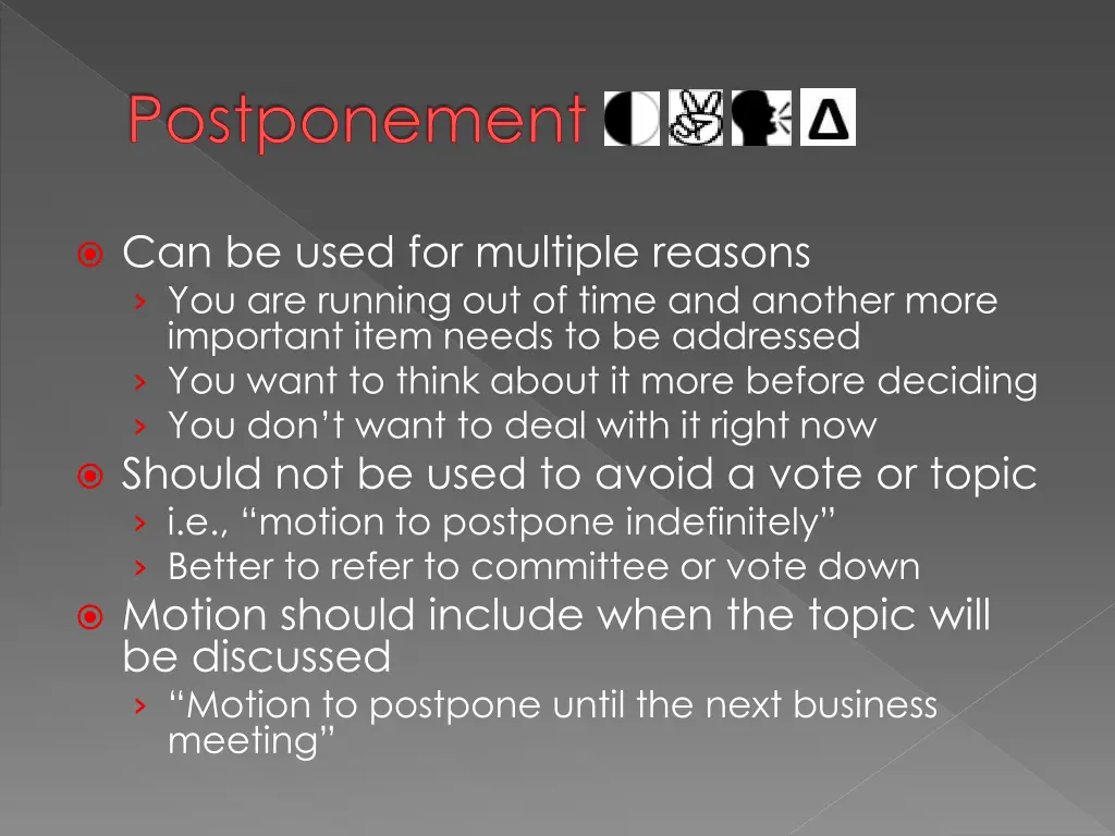 postponement