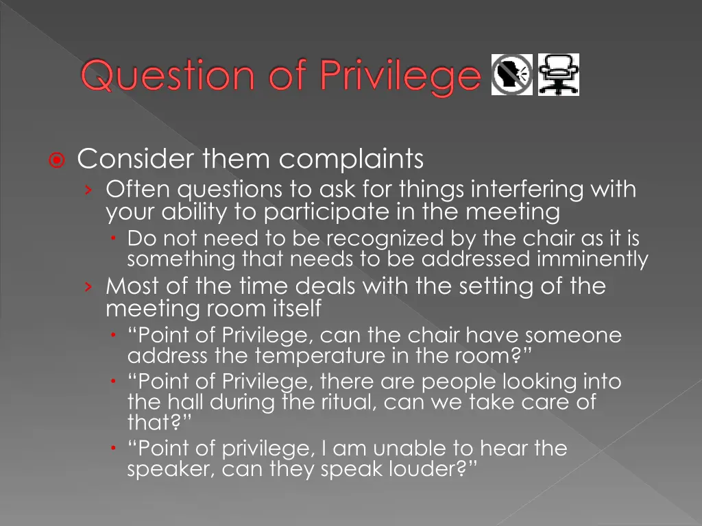 question of privilege