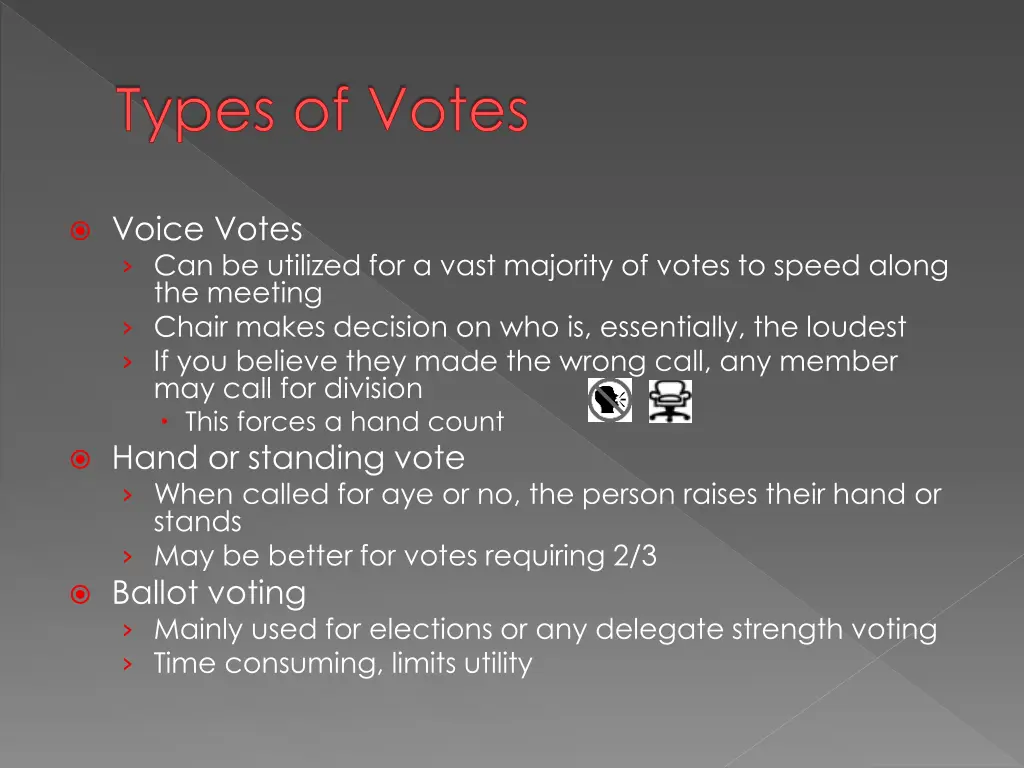 types of votes