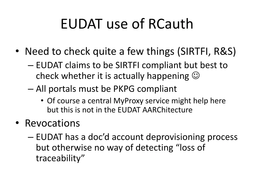 eudat use of rcauth 1