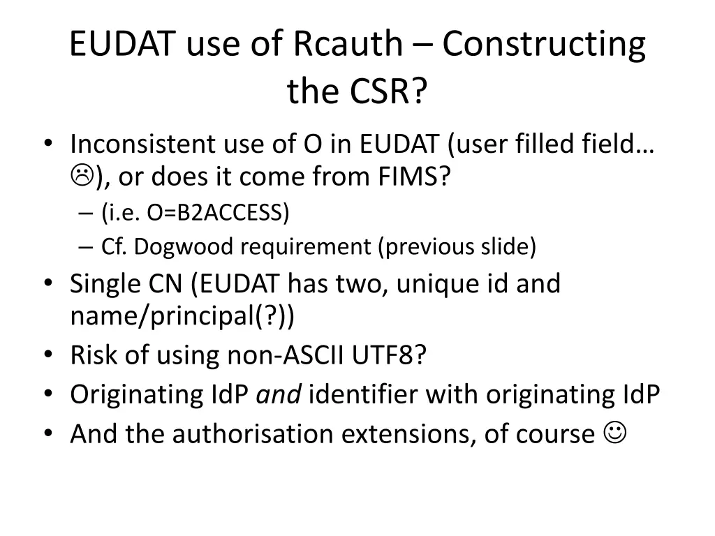 eudat use of rcauth constructing