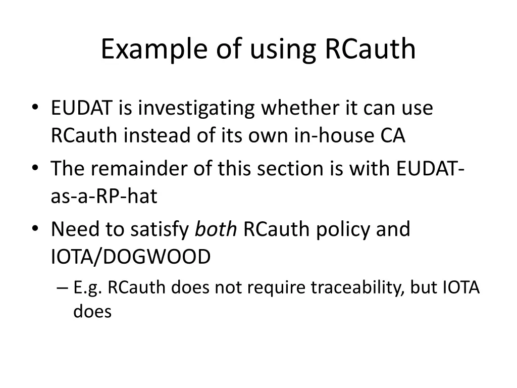 example of using rcauth