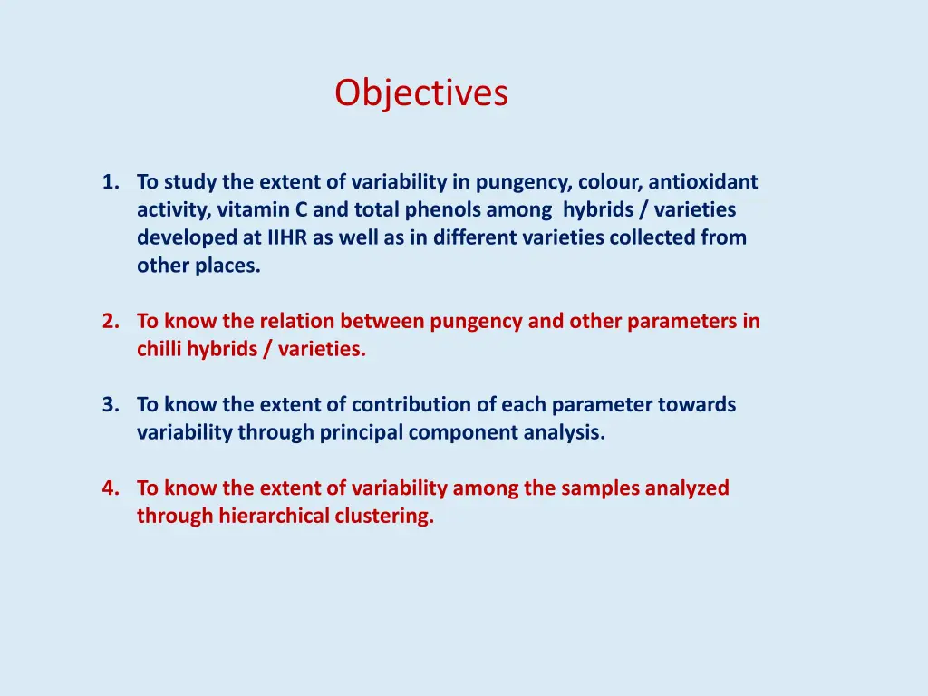 objectives