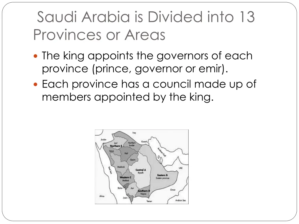 saudi arabia is divided into 13 provinces or areas