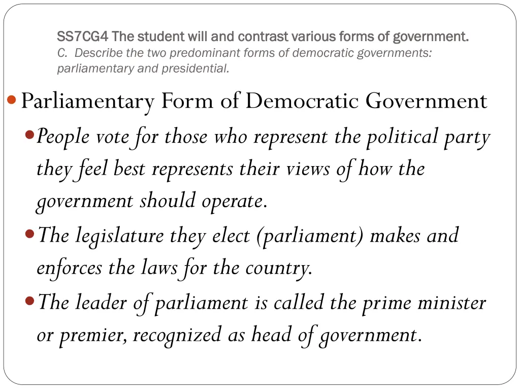 ss7cg4 the student will and contrast various 1