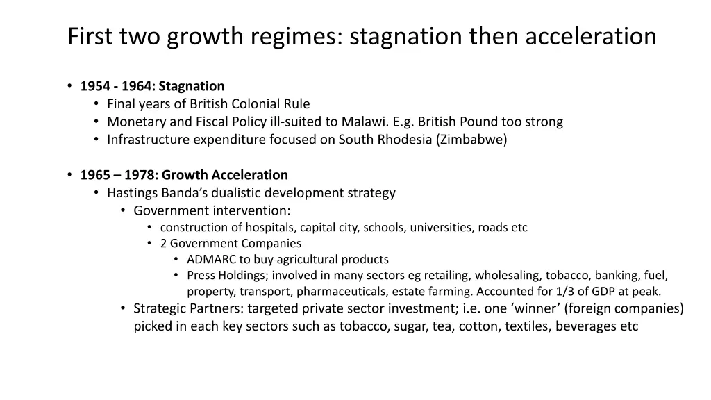 first two growth regimes stagnation then