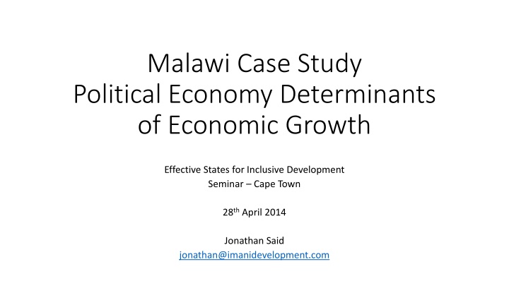 malawi case study political economy determinants