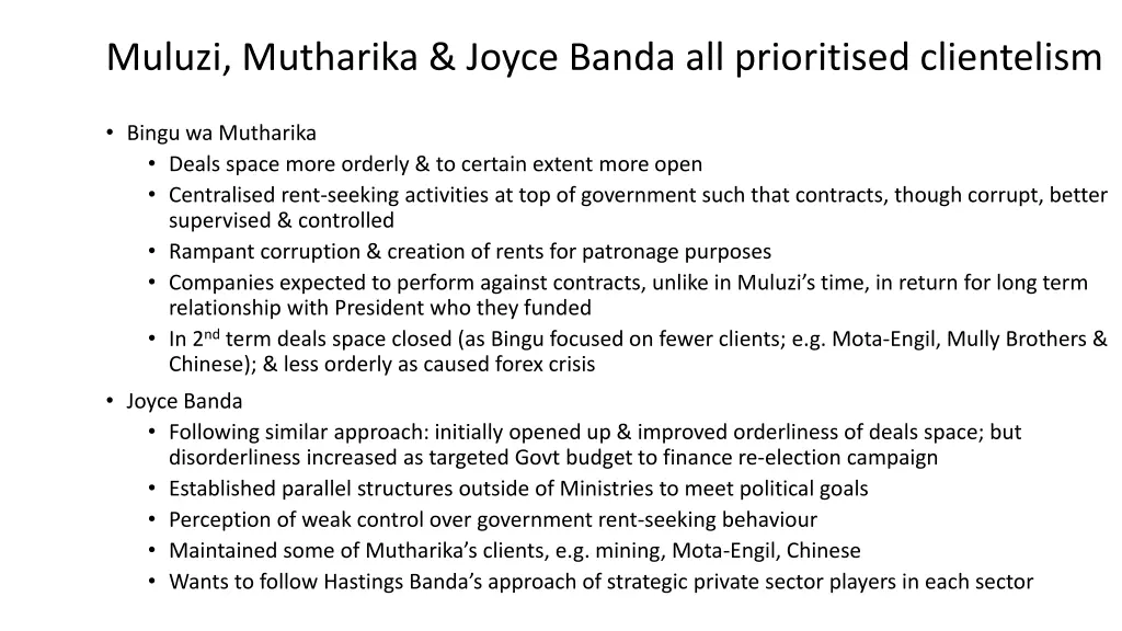 muluzi mutharika joyce banda all prioritised