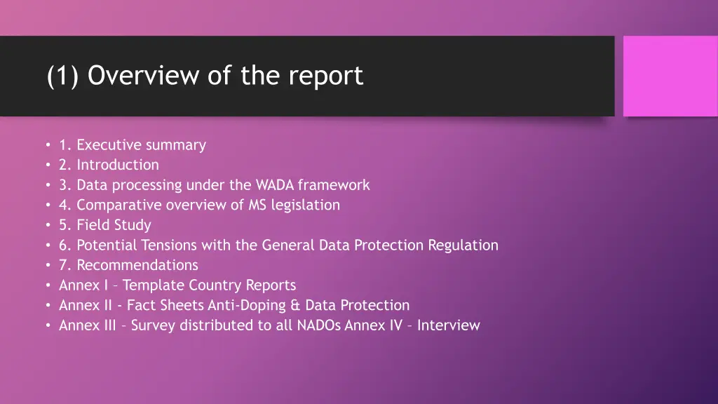 1 overview of the report 3