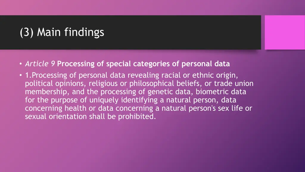 3 main findings 10