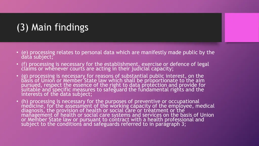 3 main findings 12