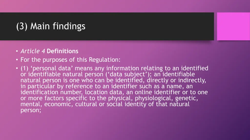 3 main findings 2