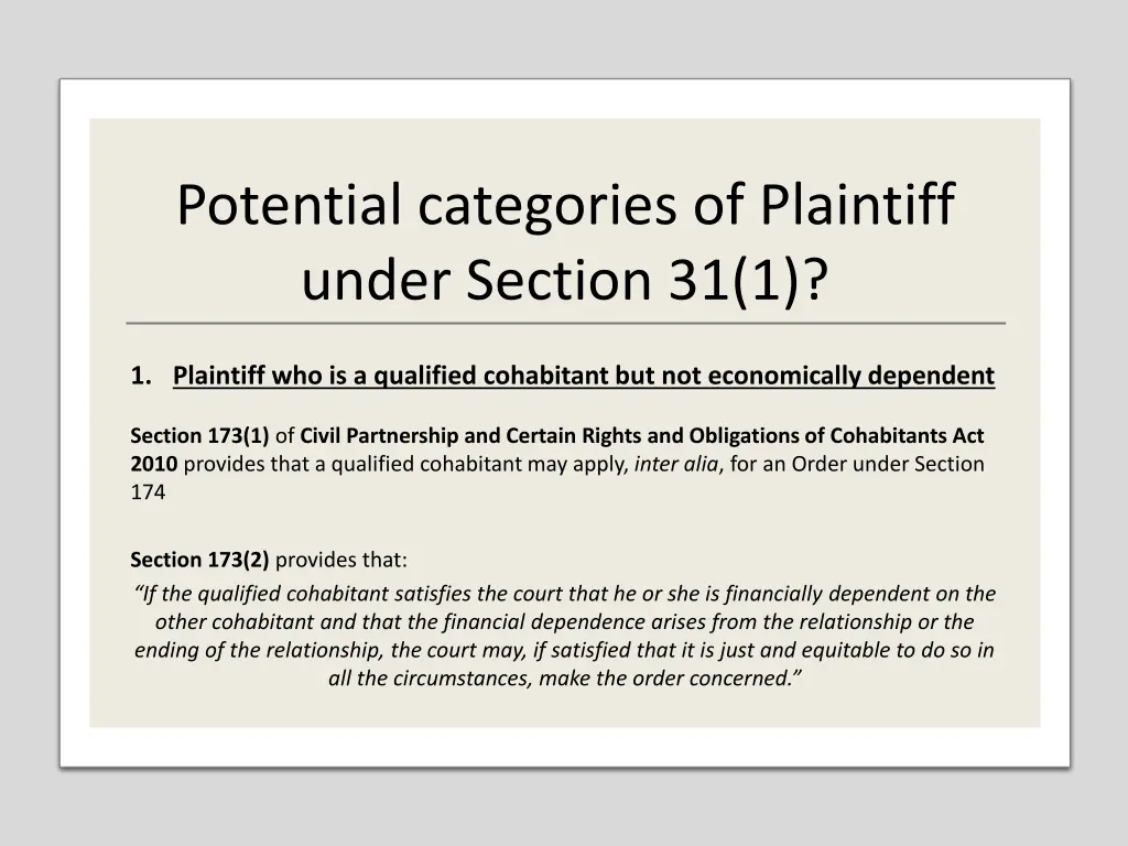 potential categories of plaintiff under section