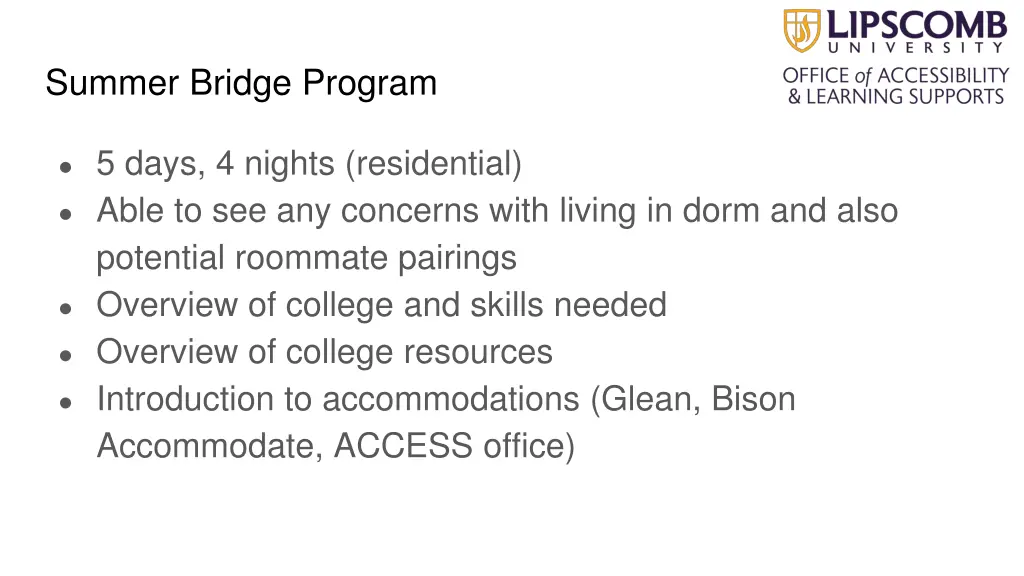 summer bridge program