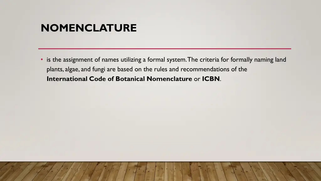 nomenclature